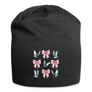 Coquette Bogen Taubenjagd Jäger rosa Schleife Mom - Jersey-Beanie - Schwarz - Vorne