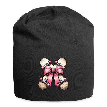 Kokette Bogen Skateboarding Skateboarder Skater - Jersey-Beanie - Schwarz - Vorne