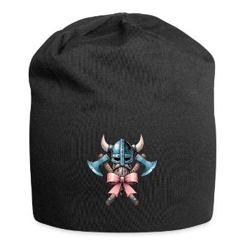 Coquette Bow Viking Norse Mythology Ribbon - Jersey Beanie - black - Front