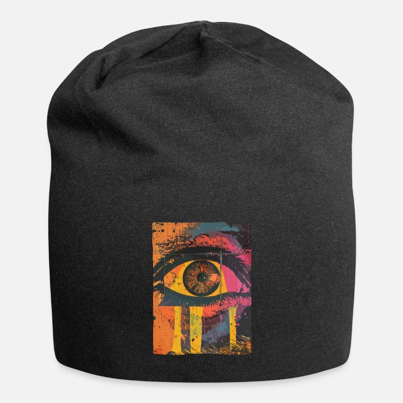 Pop Art Auge Graffiti - Jersey-Beanie - Schwarz