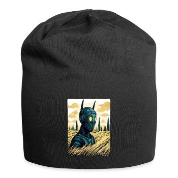 Cyborg with ears in wheat field - Jersey Beanie - black - Front