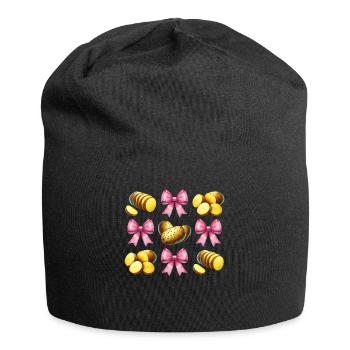 Coquette Bow Potato Potatoes Girl Mom Mothers - Jersey Beanie - black - Front