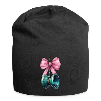 Coquette Bow Yoyo Toy Girl Mothers Day - Jersey Beanie - black - Front