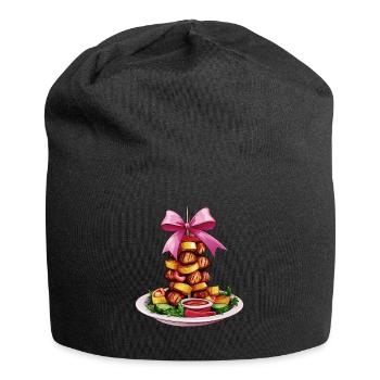 Flirtatious Bow Kebab Döner Kebap Kebap Mom Girl - Jersey Beanie - black - Front