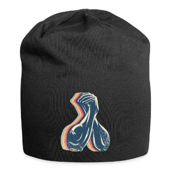 Arm Wrestling Arm Wrestler Retro Line Art - Jersey Beanie - black - Front