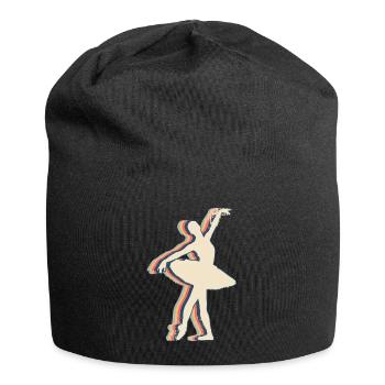 Ballet Danse Ballerine Danseuse Rétro Line Art - Bonnet en jersey - noir - Devant