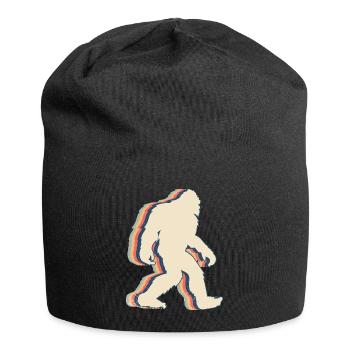 Bigfoot Sasquatch Yeti Retro Line Art - Jersey Beanie - black - Front