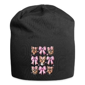 Coquette Bow Yorkshire Terrier Chien Yorkie - Bonnet en jersey - noir - Devant
