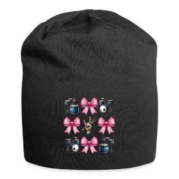 Coquette Bow Drum Girl Drummer Mom Mothers Day - Jersey-Beanie - Schwarz - Vorne