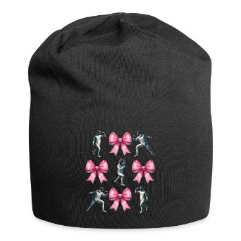 Coquette Bogen Fechten Fechter Mom Mütter Tag - Jersey-Beanie - Schwarz - Vorne