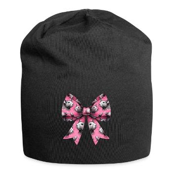 Coquette Bow Rat Mouse Pattern Mom Mothers Day - Jersey Beanie - black - Front
