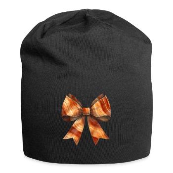 Coquette Bow Bacon Strips Schweinefleisch Mom - Jersey-Beanie - Schwarz - Vorne