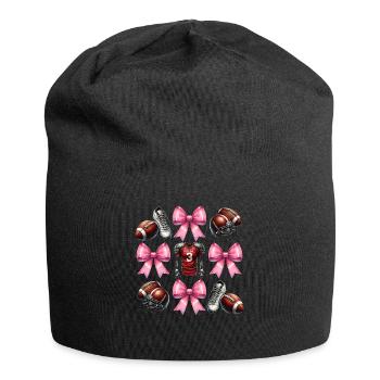 Kokette Bogen Fußballspieler Mutter Muttertag - Jersey-Beanie - Schwarz - Vorne