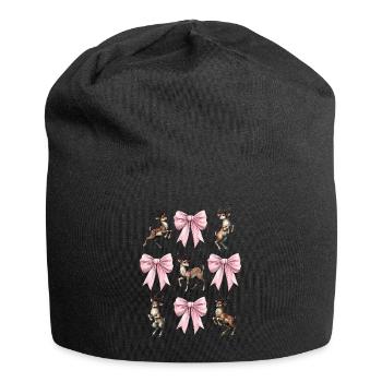 Coquette Bow Reindeer Christmas - Jersey Beanie - black - Front