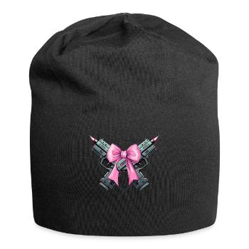 Coquette Bow Laser Tag Pink Girl Mom Mothers Day - Jersey-Beanie - Schwarz - Vorne