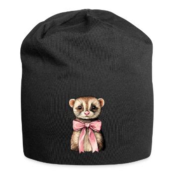 Coquette Bogen Frettchen niedlich rosa Mädchen Mom - Jersey-Beanie - Schwarz - Vorne
