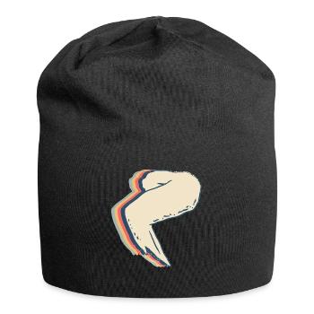 Chicken Wings Lebensmittel Retro Line Art - Jersey-Beanie - Schwarz - Vorne