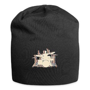 Drummer Drum Retro Line Art - Jersey Beanie - black - Front