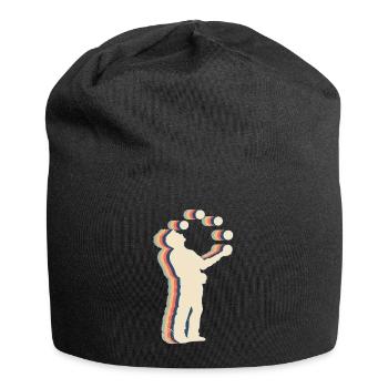 Juggling Juggler Circus Retro Line Art - Jersey Beanie - black - Front