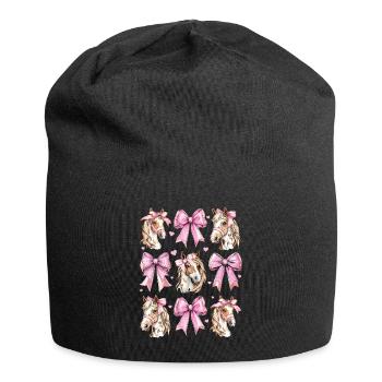 Coquette Bogen Appaloosa Pferd Mädchen Mama Rosa - Jersey-Beanie - Schwarz - Vorne