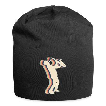 Saxophonspieler Saxophonist Saxist Sax Retro - Jersey-Beanie - Schwarz - Vorne