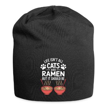 Ramen Cat Anime Funny Kawaii Ramen Gift - Jersey Beanie - black - Front