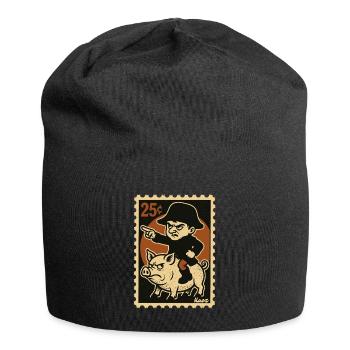 Little Napoleon rides angry pig - Jersey Beanie - black - Front