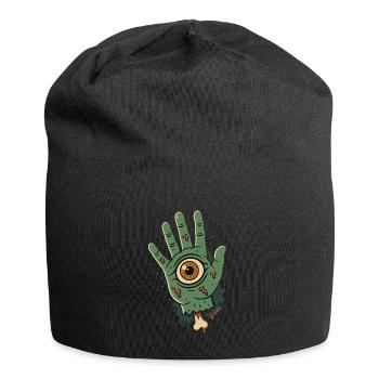 Zombiehand mit Auge - Jersey-Beanie - Schwarz - Vorne