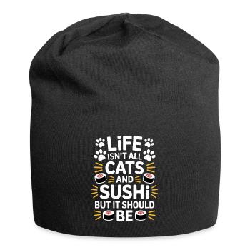 Sushi Cats Japan Funny Kawaii Sushi Gift - Jersey Beanie - black - Front