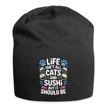 Sushi Cats Japan Funny Kawaii Sushi Gift - Jersey Beanie - black - Front