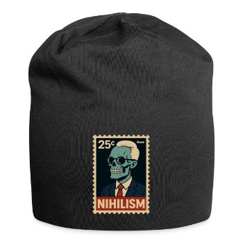 Timbre-poste Nihilism – Squelette en costume - Bonnet en jersey - noir - Devant