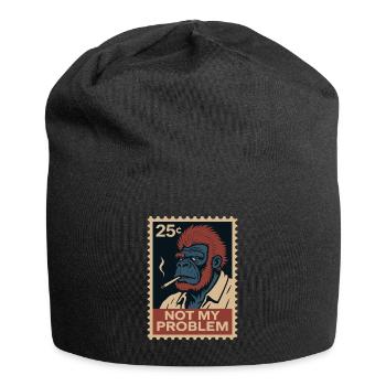 Not my problem: monkey with attitude - Jersey Beanie - black - Front