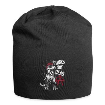 T-Rex - Punks not dead - Punk Dinosaur - Jersey Beanie - black - Front