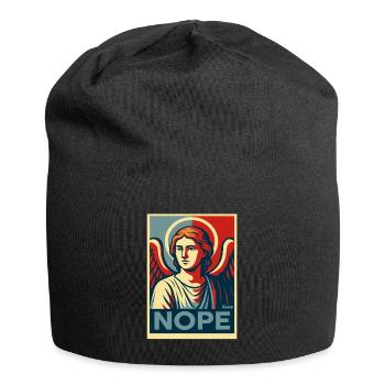 Angel in poster style with no saying motif - Jersey Beanie - black - Front