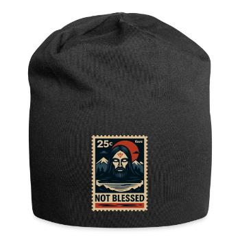 Motif d’art sombre avec non-Jésus et montagnes - Bonnet en jersey - noir - Devant