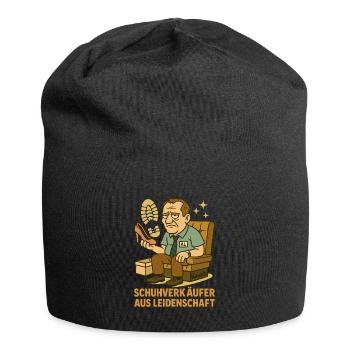 Shoe salesman cartoon motif with Al on sofa - Jersey Beanie - black - Front