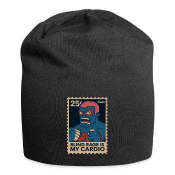 Comic Wrestler Saying Blind Rage Is My Cardio - Jersey Beanie - black - Front