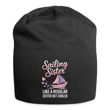 Segeln Spruch Schwester Segler Segeln Geschenk - Jersey-Beanie - Schwarz - Vorne