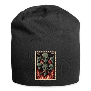 Aliens with mask and fire - Jersey Beanie - black - Front