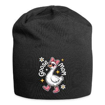 Gans Spruch Mama Gänse Lustiges Gans Geschenk - Jersey-Beanie - Schwarz - Vorne