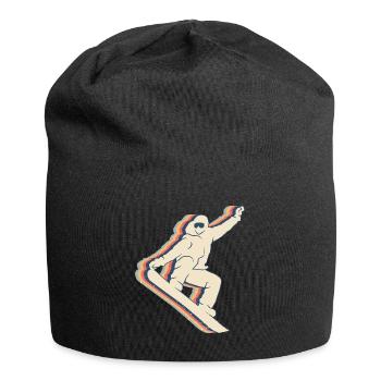 Snowboarding Snowboard Snowboarder Retro Line Art - Jersey-Beanie - Schwarz - Vorne