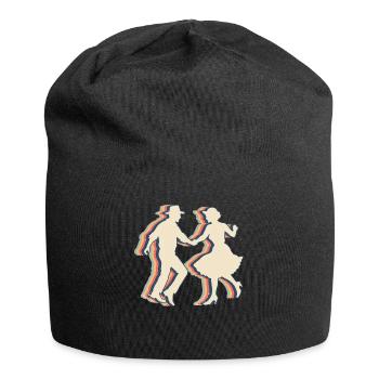 Square Dance Tanzen Retro Line Art - Jersey-Beanie - Schwarz - Vorne