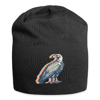 Geier Vogel Retro Line Art - Jersey-Beanie - Schwarz - Vorne