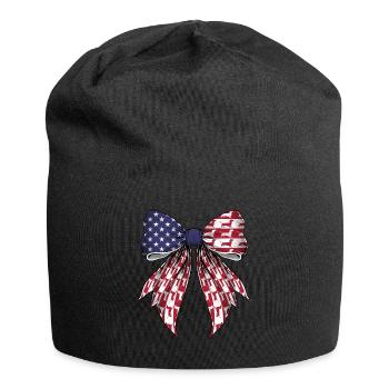Coquette Arc Teckel Chien Drapeau US - Bonnet en jersey - noir - Devant