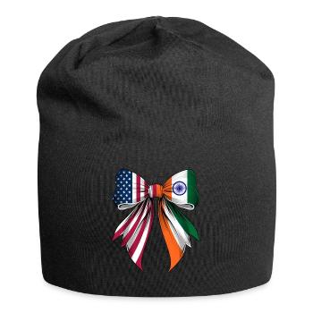 Kokette Schleife Indien Wurzeln Erbe Indischer - Jersey-Beanie - Schwarz - Vorne