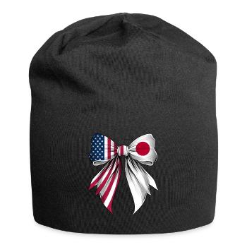 Coquette Bow Japan Roots Heritage Japanese - Jersey Beanie - black - Front