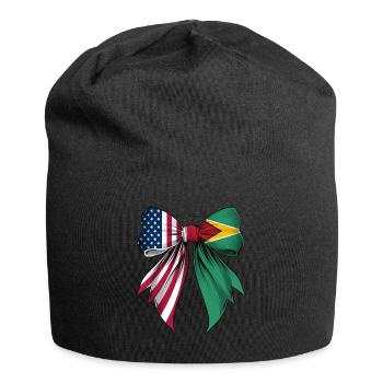 Coquette Bow Guyana Roots Heritage Guyanese Pride - Jersey Beanie - black - Front