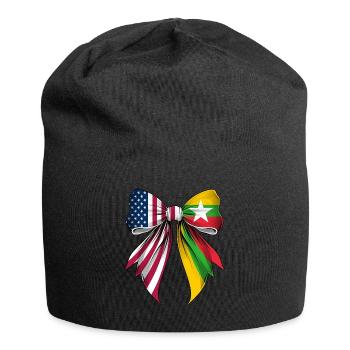 Coquette Bow Burma Roots Heritage Burmese Pride - Jersey Beanie - black - Front