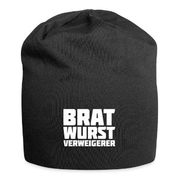 Bratwurst Verweigerer Bratwurst Pflicht Gegner - Jersey-Beanie - Schwarz - Vorne