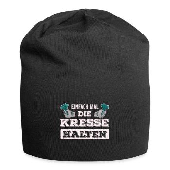 Einfach Mal die Kresse Halten Gartenlust Gärtner - Jersey-Beanie - Schwarz - Vorne
